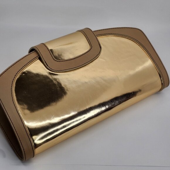 💥WOW! Giuseppe Zanotti Rose Gold Jeweled Leather Clutch - Pure Iconic Glam Y2K - Picture 10 of 13